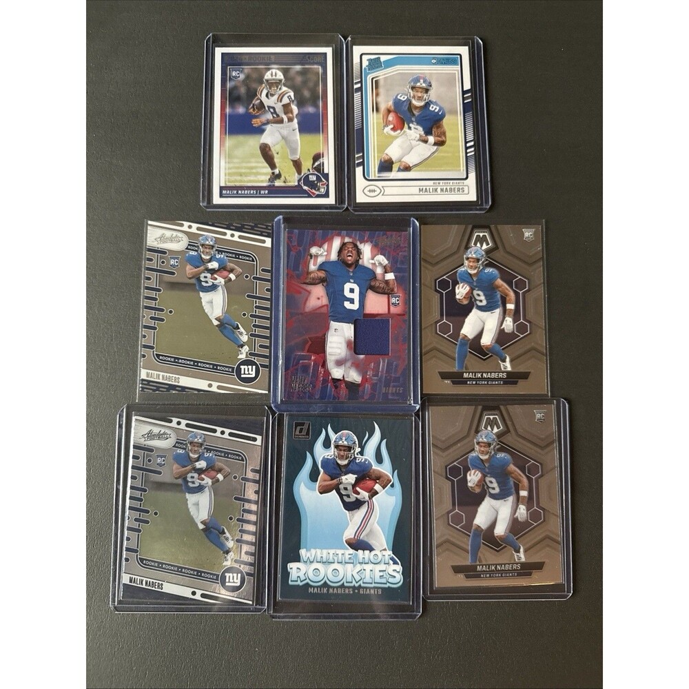 NFL Panini Malik Nabers New York Giants Rookie Card Lot Jersey Inserts